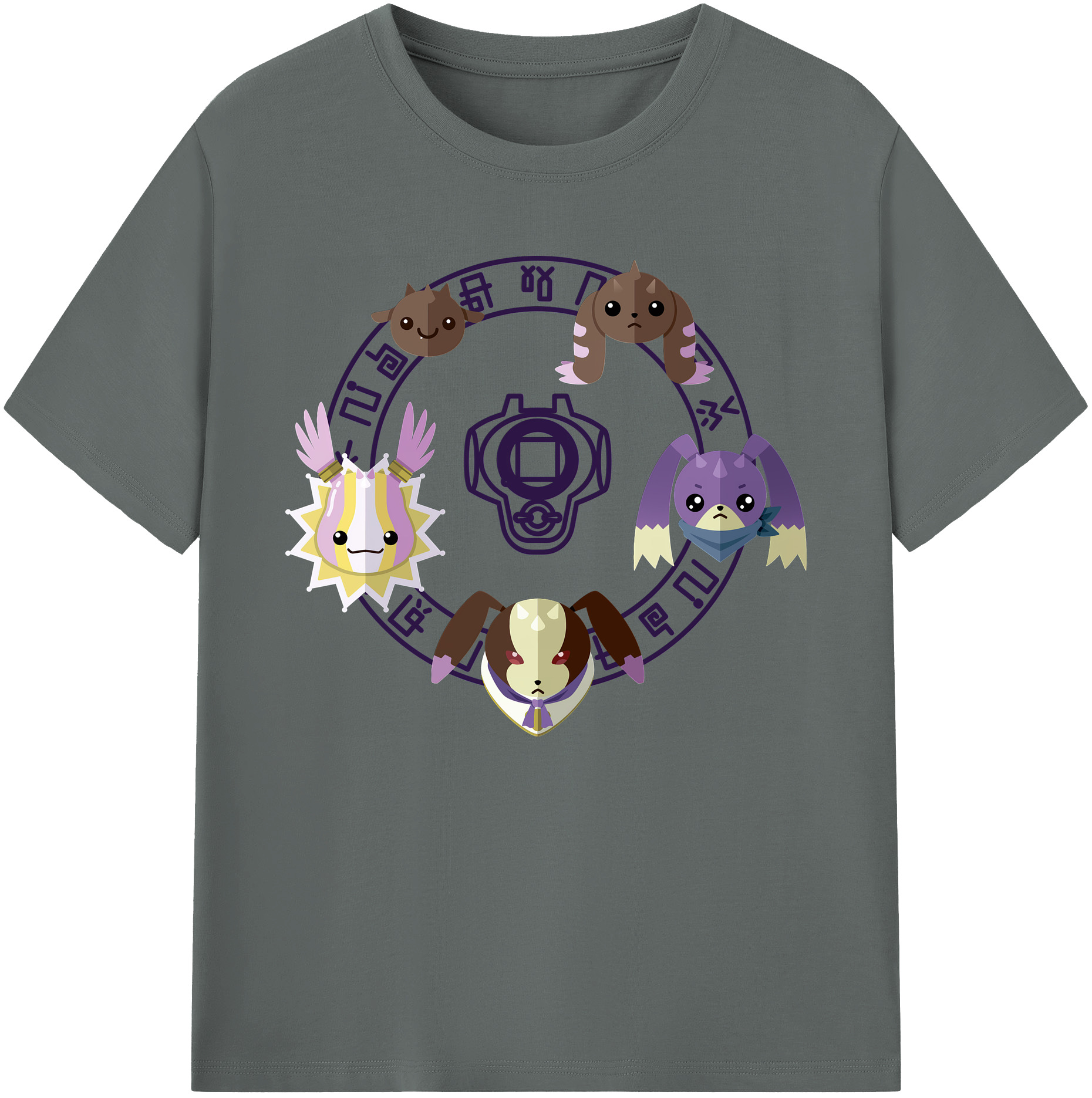 （画像用） Digimon デジタルモンスター/デジモン 綿100％ メンズ半袖Tシャツ｜肌触りやわらか＆通気性
